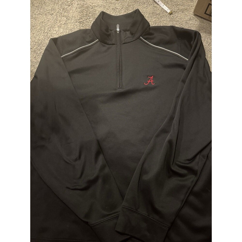 Cutter & Buck Alabama Crimson Tide Quarter-Zip Pullover — Men’s XXL, Black
